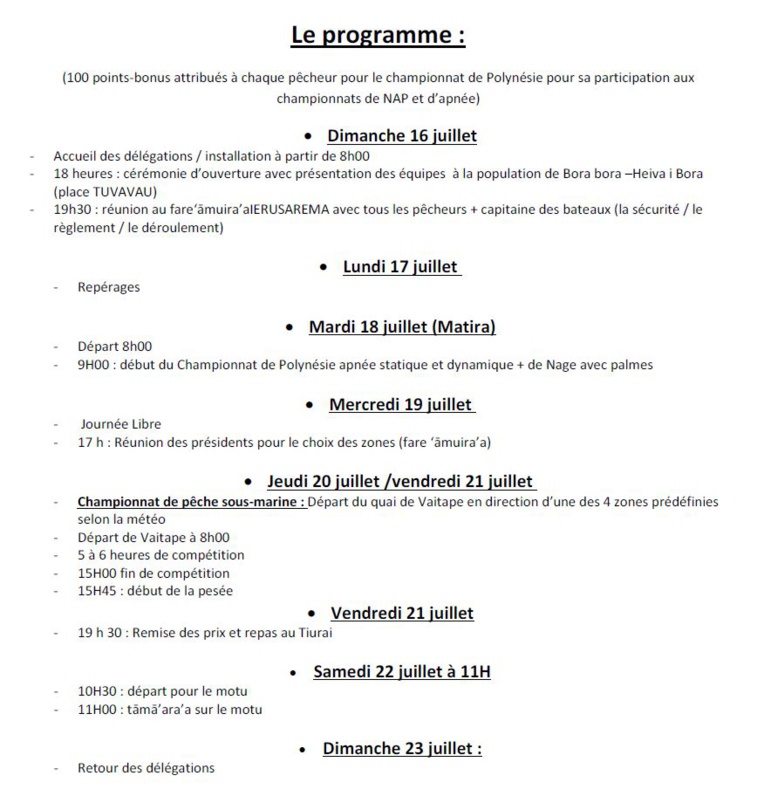 Bora Bora accueille le championnat de pêche sous-marine 2017 Bora Bora accueille le championnat de pêche sous-marine 2017