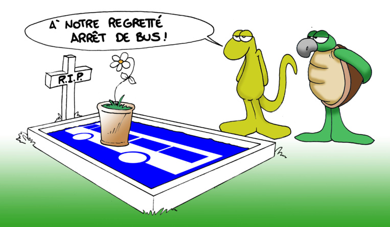 " Notre regretté arrêt de bus " par Munoz