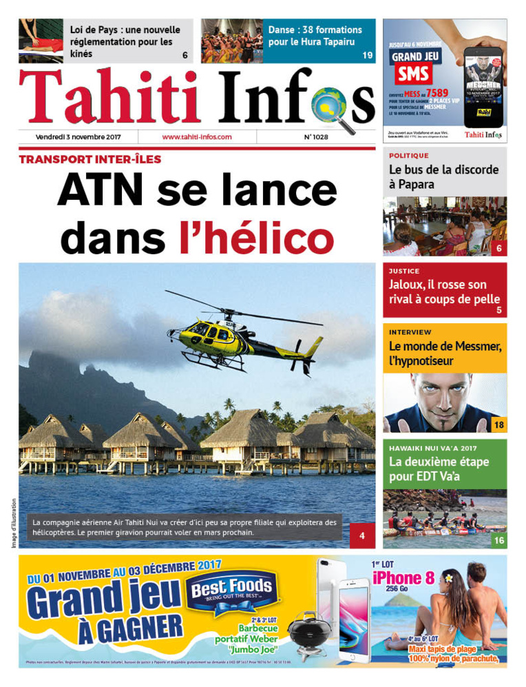 TAHITI INFOS N°1028 du 3 novembre 2017 TAHITI INFOS N°1028 du 3 novembre 2017
