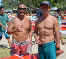 Kenny Kaneko (à droite) et son père, également rameur