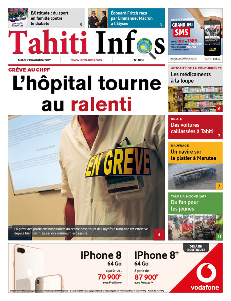 TAHITI INFOS N°1031 du 7 novembre 2017 TAHITI INFOS N°1031 du 7 novembre 2017