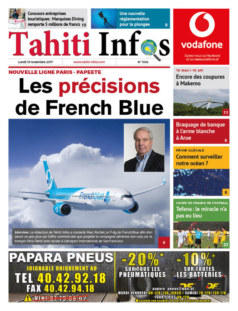 TAHITI INFOS N°1035 du 13 novembre 2017 TAHITI INFOS N°1035 du 13 novembre 2017