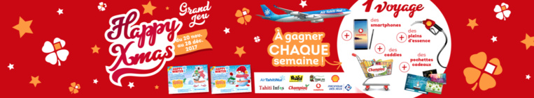 Grand Jeu Happy Xmas: gagnez de superbes cadeaux avec la Pacifique des jeux et Tahiti Infos Grand Jeu Happy Xmas: gagnez de superbes cadeaux avec la Pacifique des jeux et Tahiti Infos