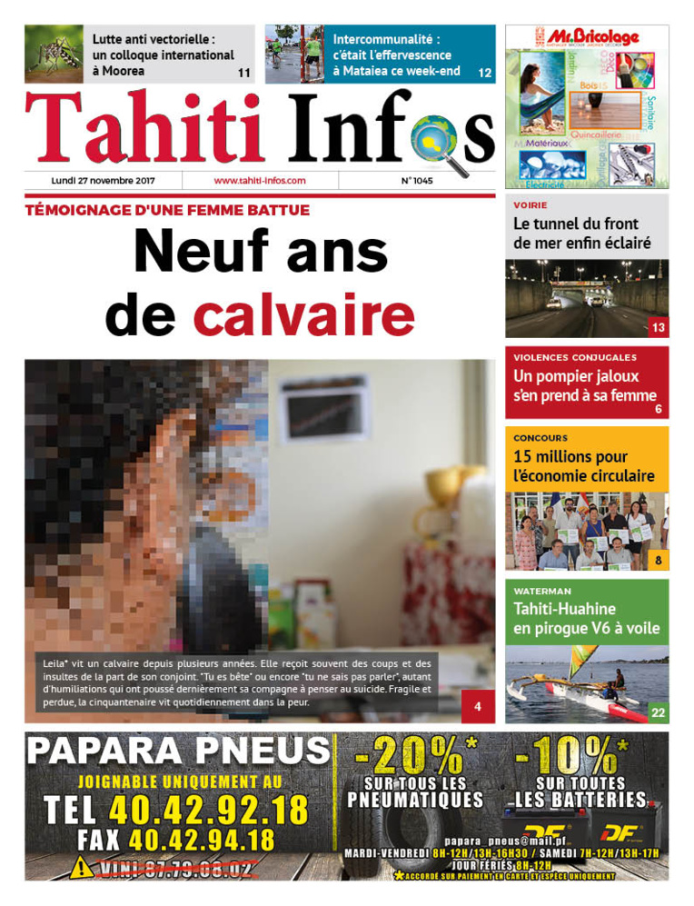 TAHITI INFOS N°1045 du 27 novembre 2017