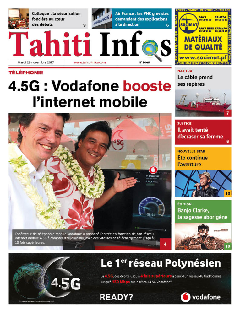 TAHITI INFOS N°1046 du 28 novembre 2017 TAHITI INFOS N°1046 du 28 novembre 2017