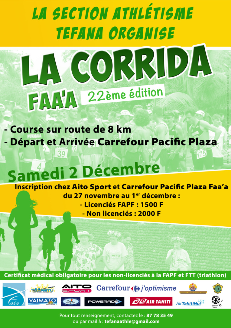 La 22ème édition de la corrida à Faa'a se fera ce samedi