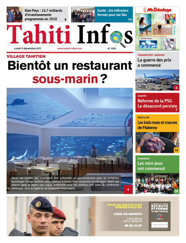 TAHITI INFOS N° 1055 du 11 décembre 2017 TAHITI INFOS N° 1055 du 11 décembre 2017