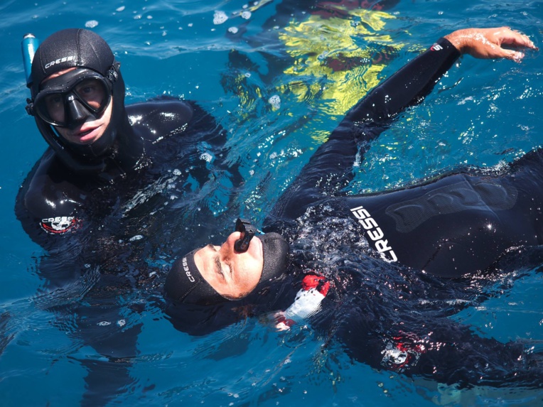 Denis avec Guillaume Nery