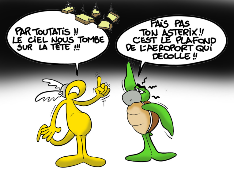 " Aéroport : une plaque du plafond " par Munoz