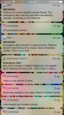 Une fausse alerte au missile balistique sème la confusion à Hawaï