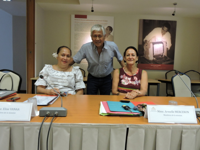 Elise Vanaa, Armelle Merceron et Jules Ienfa participent à la mission d'information.
