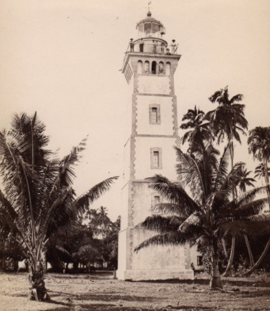 Le phare de la Pointe Vénus à Mahina, en 1885