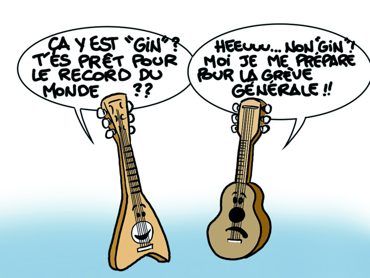 " Préparation au record du monde de 'ukulele " par Munoz