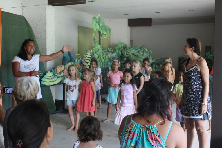 Une quinzaine d'enfants âgés de 5 à 10 ans ont participé au stage au Musée de Tahiti et des îles.