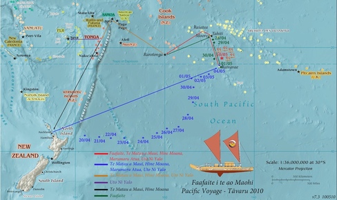 Départ des va'a de Raivavae