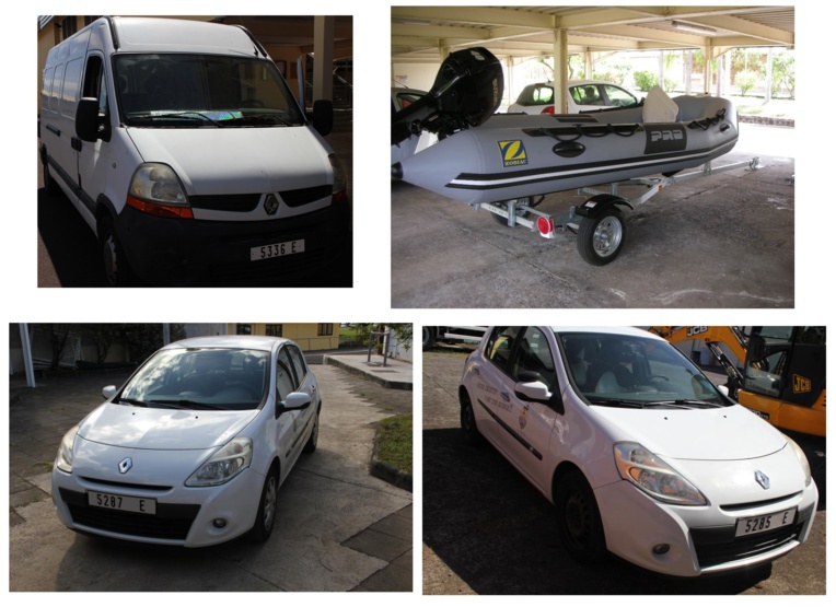 Ces voitures, camionnettes et ce zodiac seront mis en vente au camp d'Arue le 18 avril au matin. Ces voitures, camionnettes et ce zodiac seront mis en vente au camp d'Arue le 18 avril au matin.
