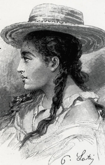 Rarahu, une femme imaginaire, un des personnages principaux du roman Le mariage de Loti. Elle a été créée en fusionnant les différentes aventures sentimentales de l'auteur à Tahiti. (image : Wikipedia) Rarahu, une femme imaginaire, un des personnages principaux du roman Le mariage de Loti. Elle a été créée en fusionnant les différentes aventures sentimentales de l'auteur à Tahiti. (image : Wikipedia)