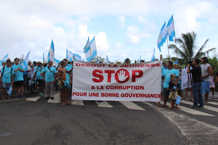 Plusieurs centaines de militants du Tavini ont marché contre la corruption