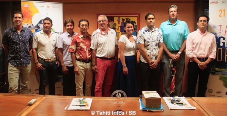 La conférence de presse a eu lieu au siège de la Socredo, propriétaire du golf de Moorea