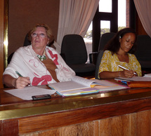 Les personnalités présentes (de gauche à droite) : Geneviève PIERONI et Anne-Sandrine TALFER