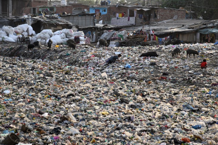 Journée de l'Environnement: dans un bidonville de Delhi, un océan de plastique Journée de l'Environnement: dans un bidonville de Delhi, un océan de plastique