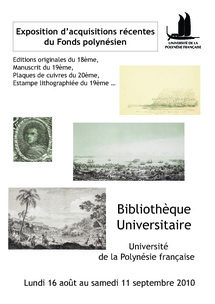 Exposition de documents remarquables du Fonds polynésien