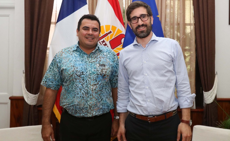 Teva Rohfritsch s’entretient avec le prochain PDG d'EDT-Engie, François Xavier de Froment