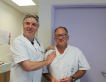 Les Drs Groult et Mallet du centre de transfusion sanguine.