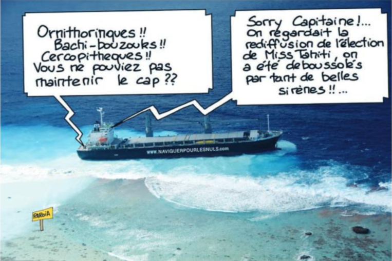 " Raroia : Le cargo échoué " vu par Munoz