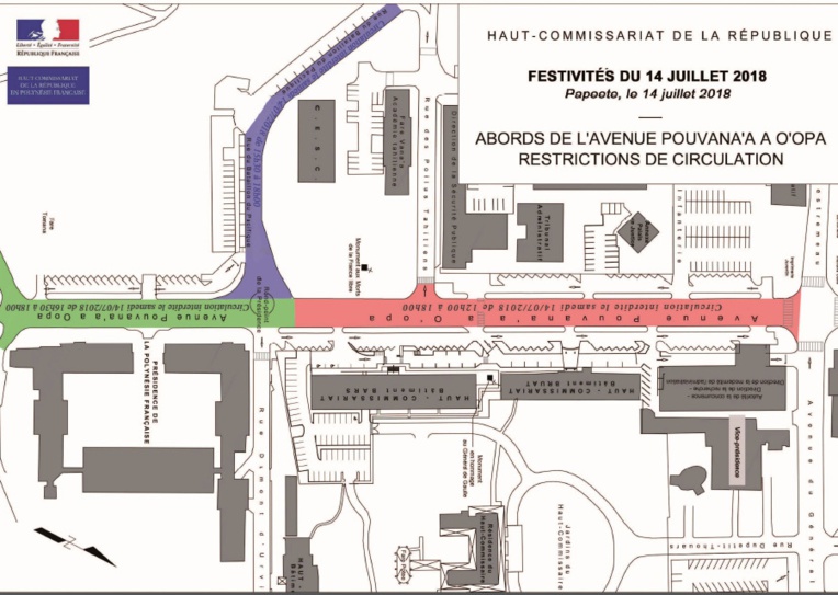 Papeete : la circulation sera perturbée le 14 juillet Papeete : la circulation sera perturbée le 14 juillet