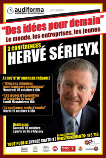 Audiforma présente “des idées pour demain”, cycle de 3 conférences avec Hervé SÉRIEYX.