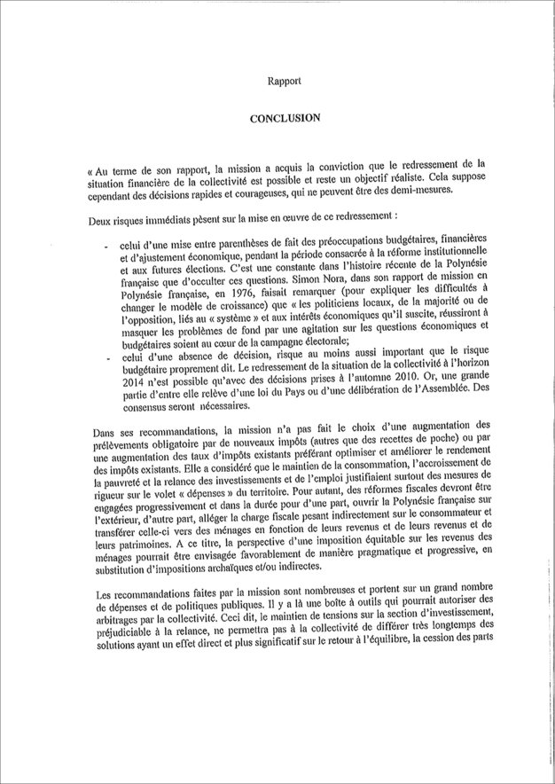 Rapport Bolliet: le Haut-commissariat précise.