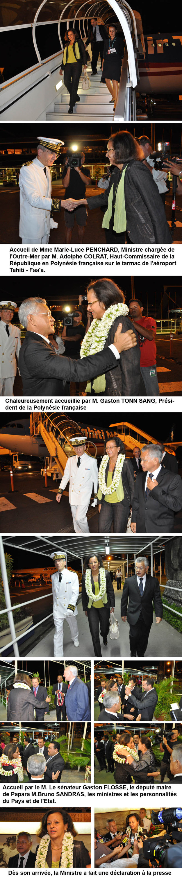 Arrivée en Polynésie française de Mme Marie-Luce PENCHARD
