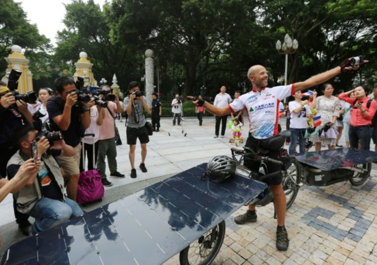 De Lyon à Canton en vélo solaire: un Belge remporte en Chine la course "Sun Trip"
