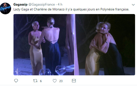 Lady Gaga dans les bras de Charlène de Monaco à Tetiaroa