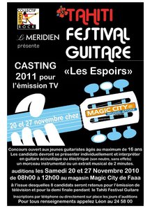 Casting du Collectif Tahiti Rock en vue du festival Guitare 2011