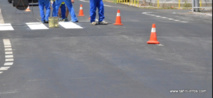Travaux sur la route dans le centre-ville de Papeete