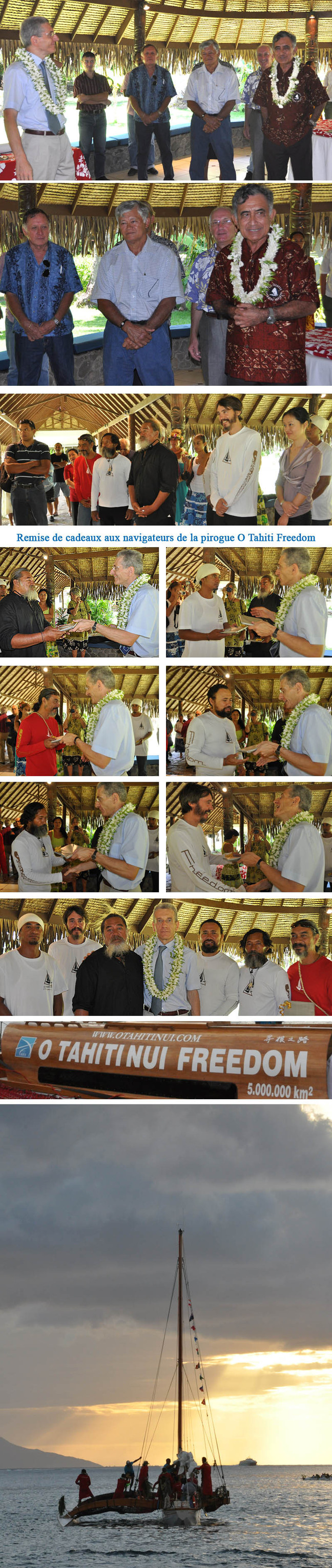 Le Haut-Commissaire félicite l'équipage O Tahiti Freedom.