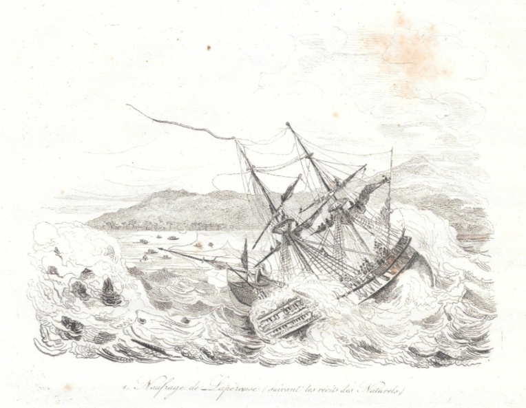 Le naufrage de La Pérouse à Vanikoro, tel qu’il était vu à l’époque.