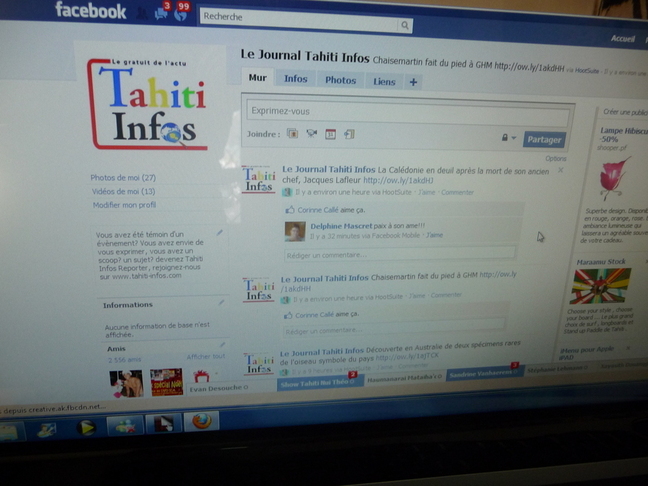 Sur facebook pour échanger, réagir, partager, s'exprimer