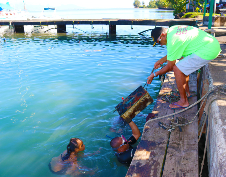 Le nettoyage s'est fait du PK 18,5 au PK 29 (crédit photo : commune de Paea). Le nettoyage s'est fait du PK 18,5 au PK 29 (crédit photo : commune de Paea).