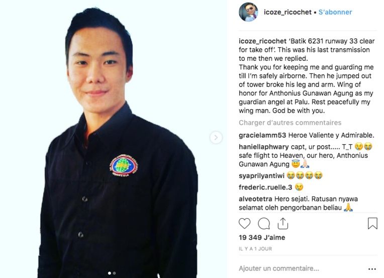 Séisme en Indonésie: un contrôleur aérien devient un héros national Séisme en Indonésie: un contrôleur aérien devient un héros national
