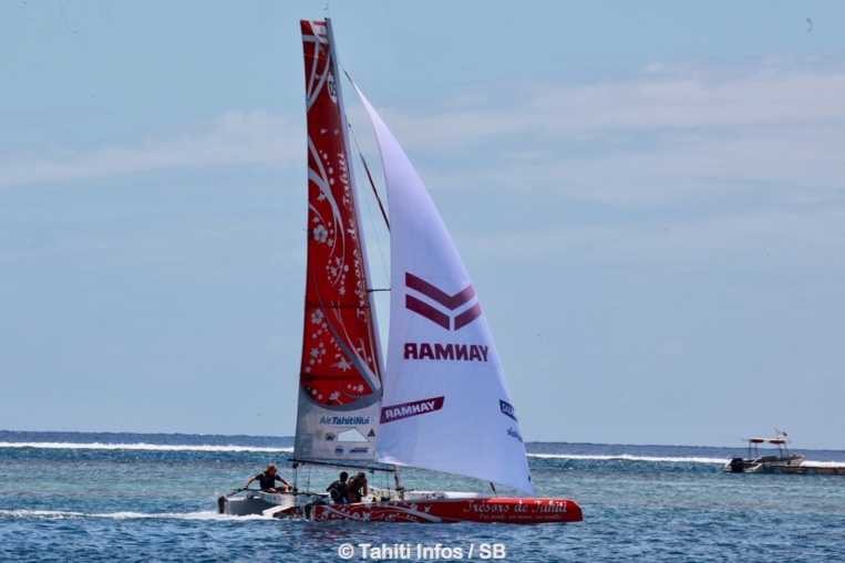 Le Diam 24 a navigué sur le plan d'eau d'Arue samedi