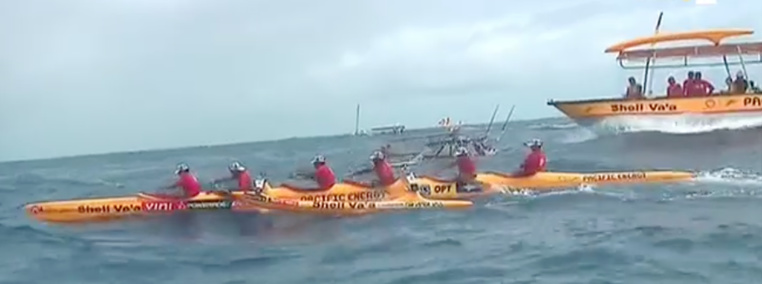 Hawaiki Nui Va'a 2018 : Shell Va'a remporte la première étape entre Huahine et Raiatea