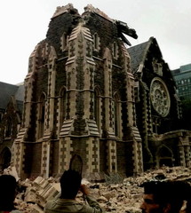 La Cathédrale de Christchurch a été touchée de plein fouet (photo pad)