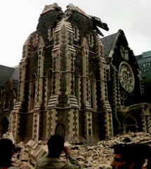 La Cathédrale de Christchurch a été touchée de plein fouet (photo pad)