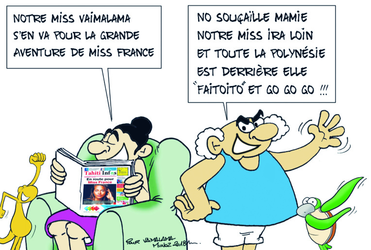 " Vaimalama en route pour Miss France " par Munoz " Vaimalama en route pour Miss France " par Munoz