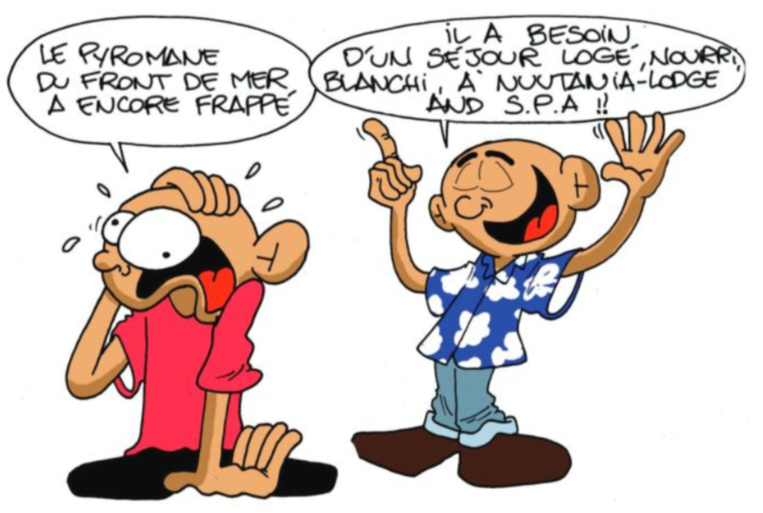 " Le pyromane du front de mer " vu par Munoz " Le pyromane du front de mer " vu par Munoz