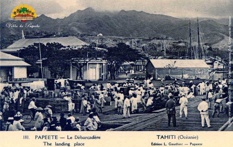 D'après une carte postale, Cl. An, Fds Christine Duchateau, Coll. Commune de Papeete
