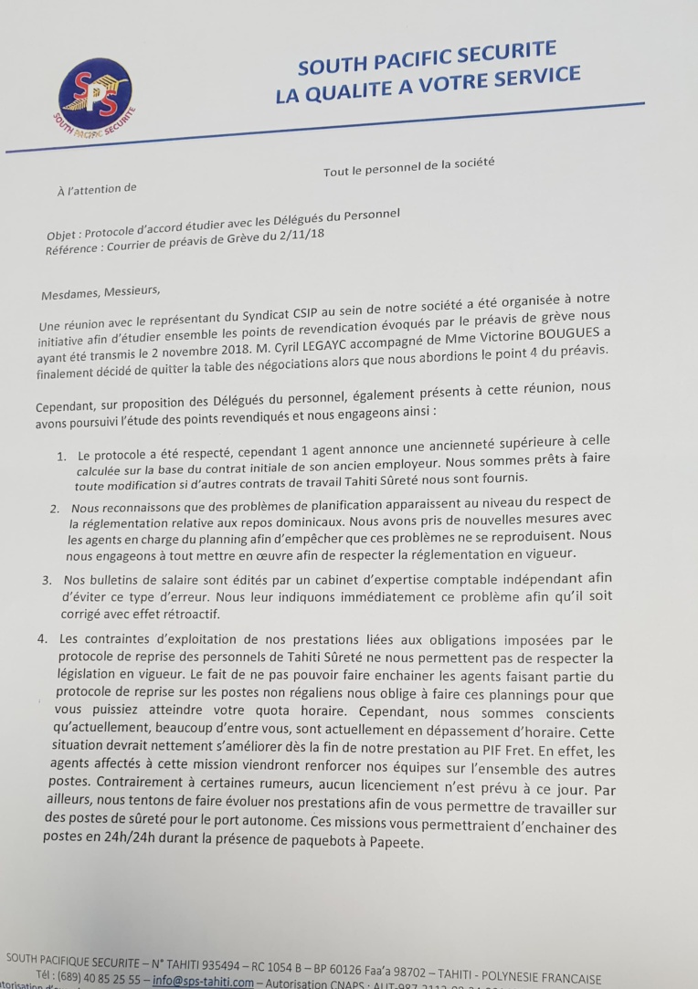 Proposition faite par la direction de SPS - page 1 Proposition faite par la direction de SPS - page 1